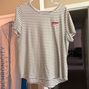 ✨2/$12 Striped “Yep!” Tee